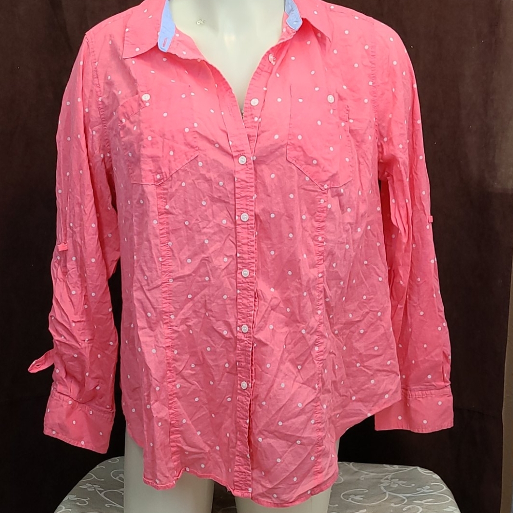 Adjustable long sleeve button blouse 18/20